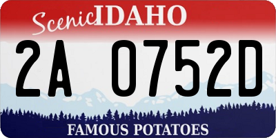 ID license plate 2A0752D
