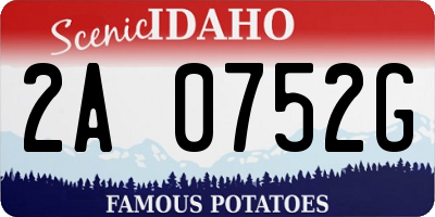 ID license plate 2A0752G