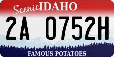 ID license plate 2A0752H