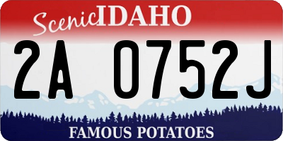 ID license plate 2A0752J
