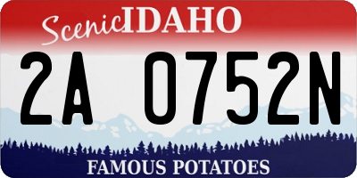 ID license plate 2A0752N