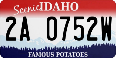 ID license plate 2A0752W
