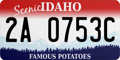 ID license plate 2A0753C