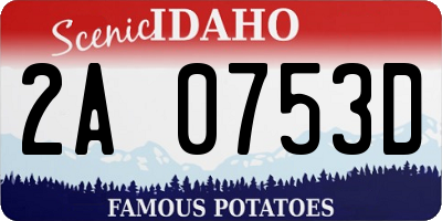 ID license plate 2A0753D