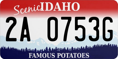 ID license plate 2A0753G