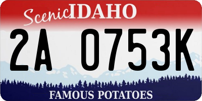 ID license plate 2A0753K