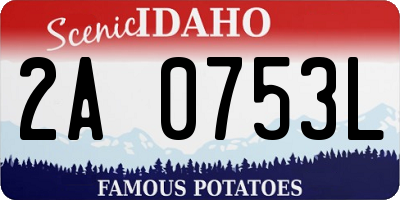 ID license plate 2A0753L