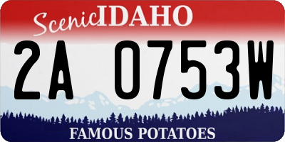ID license plate 2A0753W