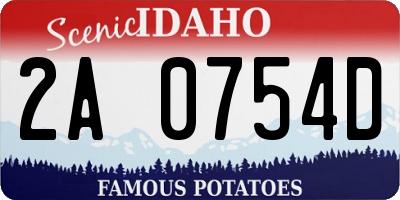 ID license plate 2A0754D