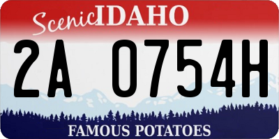 ID license plate 2A0754H