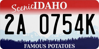 ID license plate 2A0754K