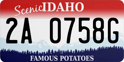 ID license plate 2A0758G