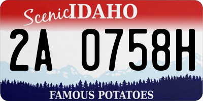 ID license plate 2A0758H