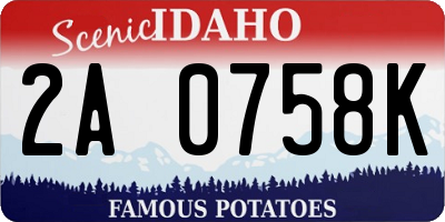 ID license plate 2A0758K
