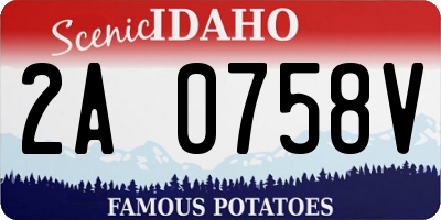 ID license plate 2A0758V