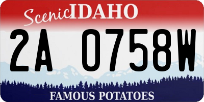 ID license plate 2A0758W
