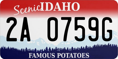 ID license plate 2A0759G