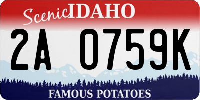ID license plate 2A0759K