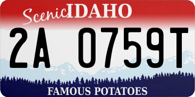 ID license plate 2A0759T