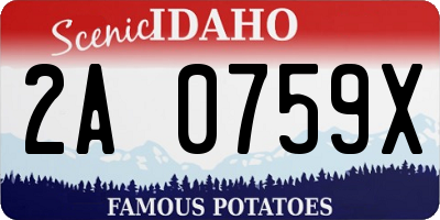 ID license plate 2A0759X