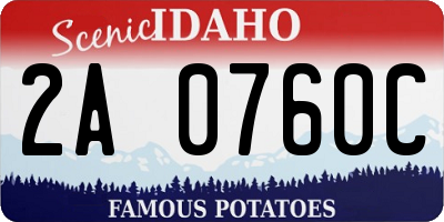 ID license plate 2A0760C