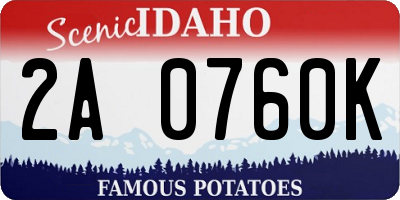 ID license plate 2A0760K