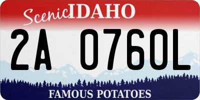 ID license plate 2A0760L