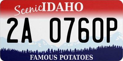 ID license plate 2A0760P