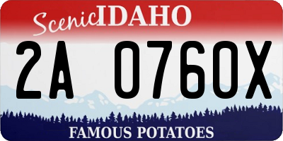 ID license plate 2A0760X