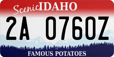 ID license plate 2A0760Z