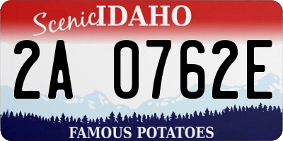 ID license plate 2A0762E