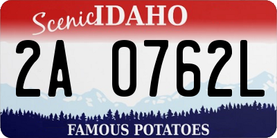 ID license plate 2A0762L