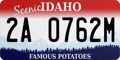 ID license plate 2A0762M