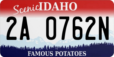 ID license plate 2A0762N