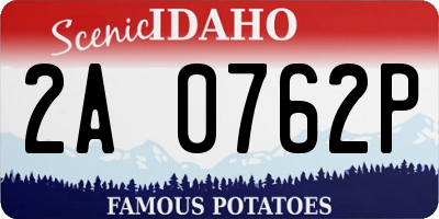 ID license plate 2A0762P