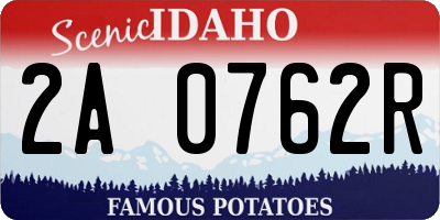 ID license plate 2A0762R