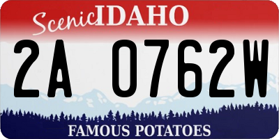 ID license plate 2A0762W