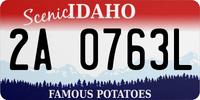 ID license plate 2A0763L