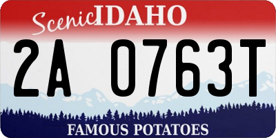 ID license plate 2A0763T