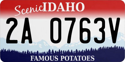 ID license plate 2A0763V