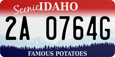 ID license plate 2A0764G