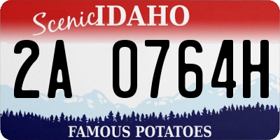 ID license plate 2A0764H