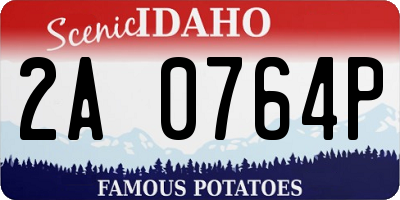 ID license plate 2A0764P