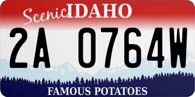 ID license plate 2A0764W