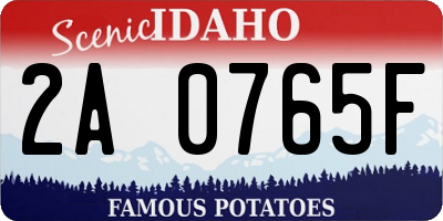 ID license plate 2A0765F