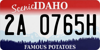 ID license plate 2A0765H