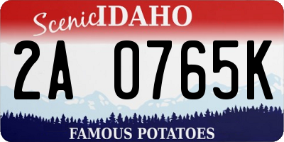 ID license plate 2A0765K