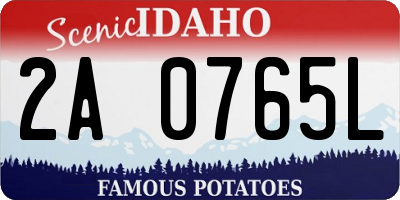 ID license plate 2A0765L