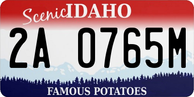 ID license plate 2A0765M