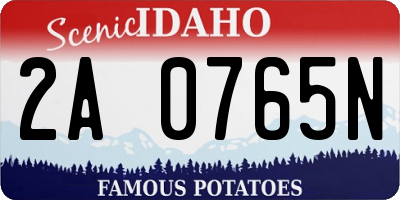 ID license plate 2A0765N